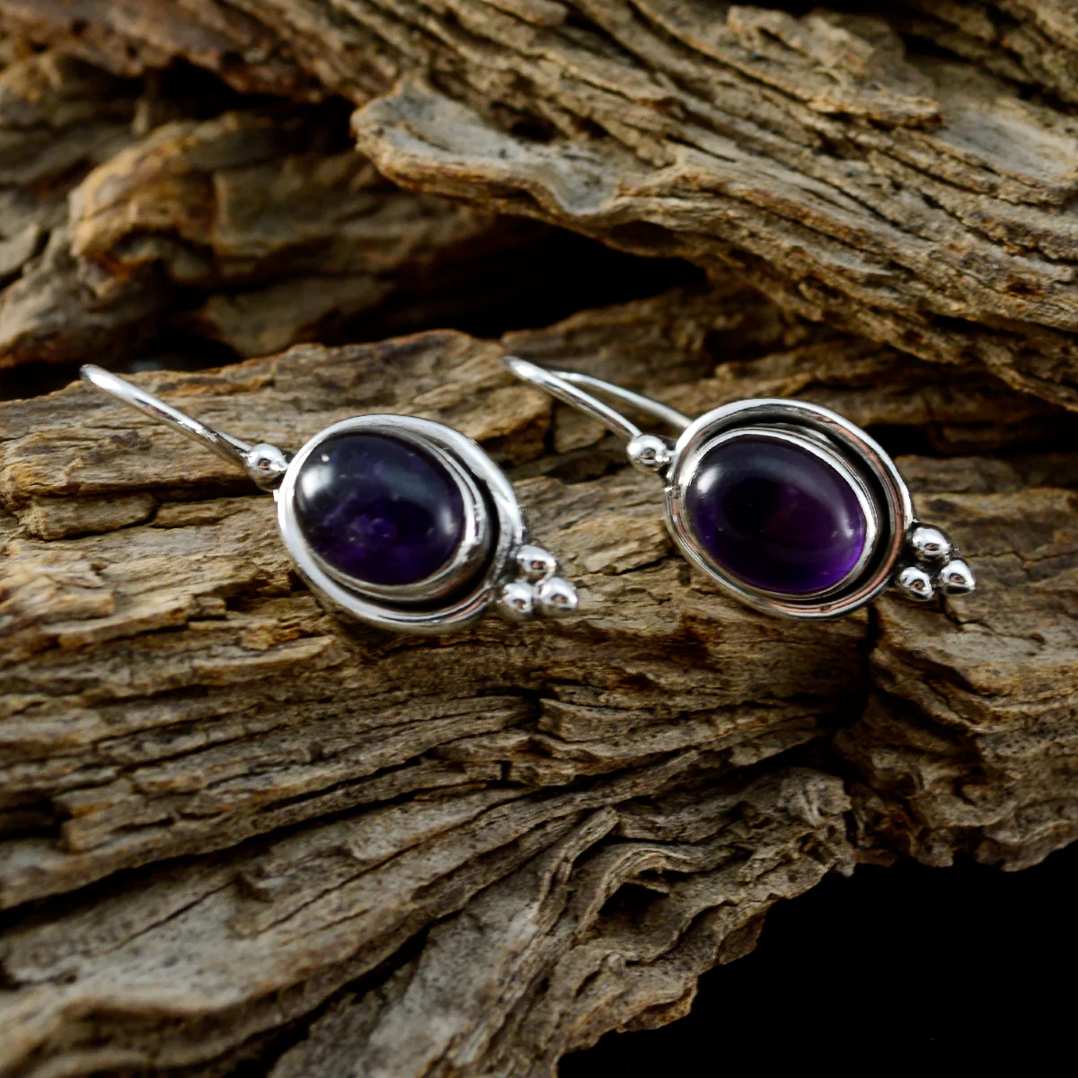Amethyst Latin American Lucy multiple Dangle Purple Sterling Silver Earring - Image 2
