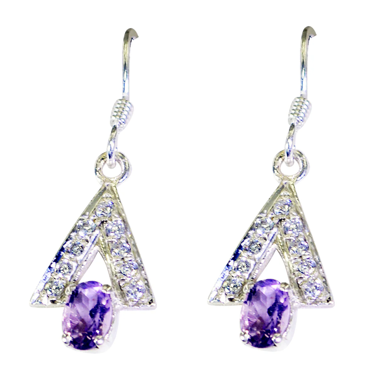 Amethyst Latin American Yuna multiple Dangle Purple Sterling Silver Earring - Image 2