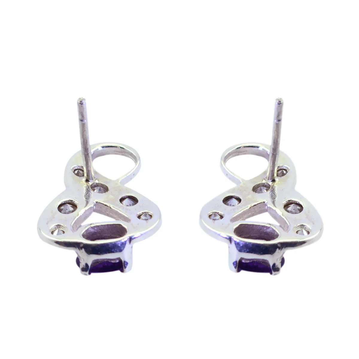 Amethyst Mexican Elena multiple Stud Purple 925 Sterling Silver Earring - Image 3