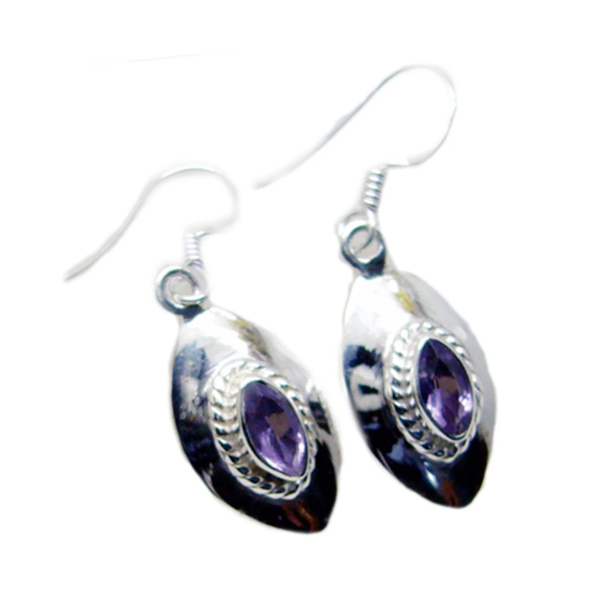 Amethyst Middle Eastern Valentina multiple Dangle Purple 925 Silver Earring - Image 3