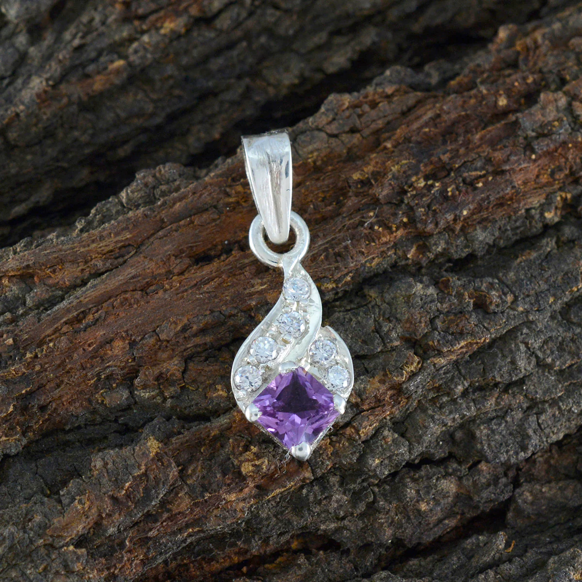 Amethyst Minimalist Middle Eastern Silver multiple Antonia Abstract Purple Pendant Jewelry - Image 2