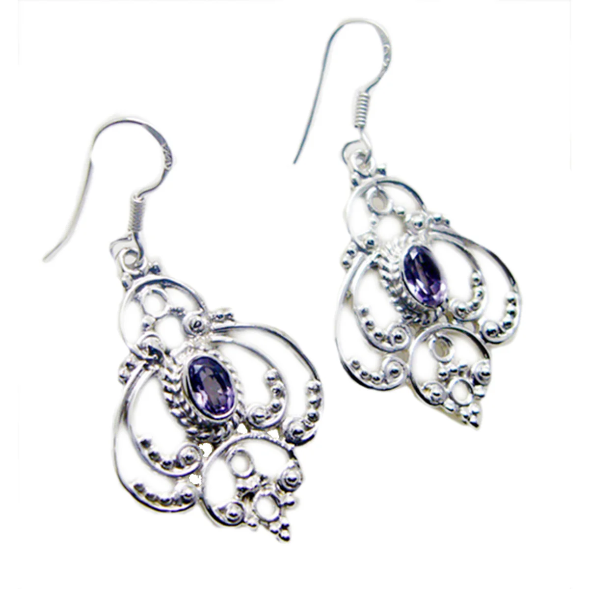 Amethyst Moroccan Amelia multiple Dangle Purple 925 Silver Earring - Image 3