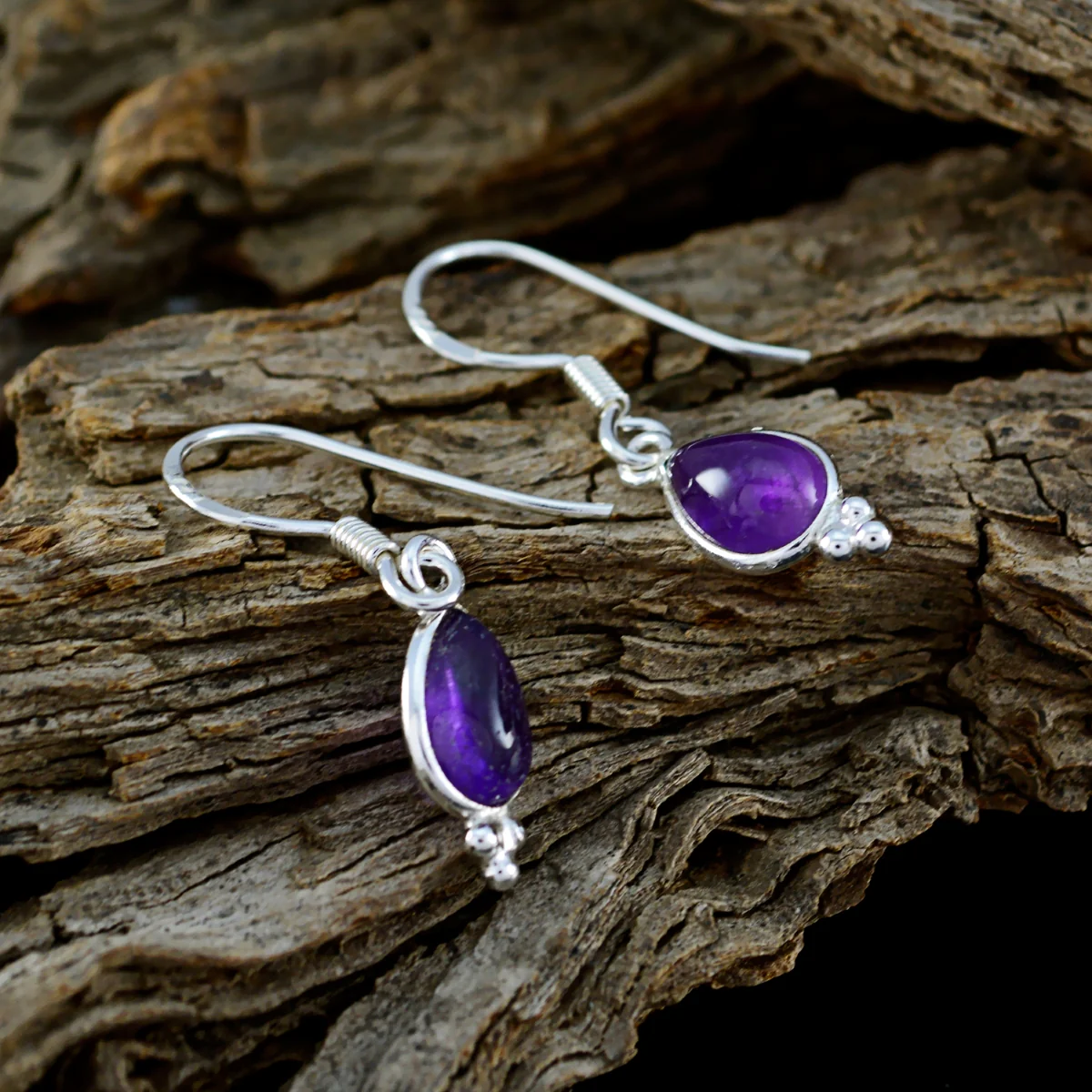Amethyst Moroccan Gabriela multiple Dangle Purple Sterling Silver Earring - Image 3