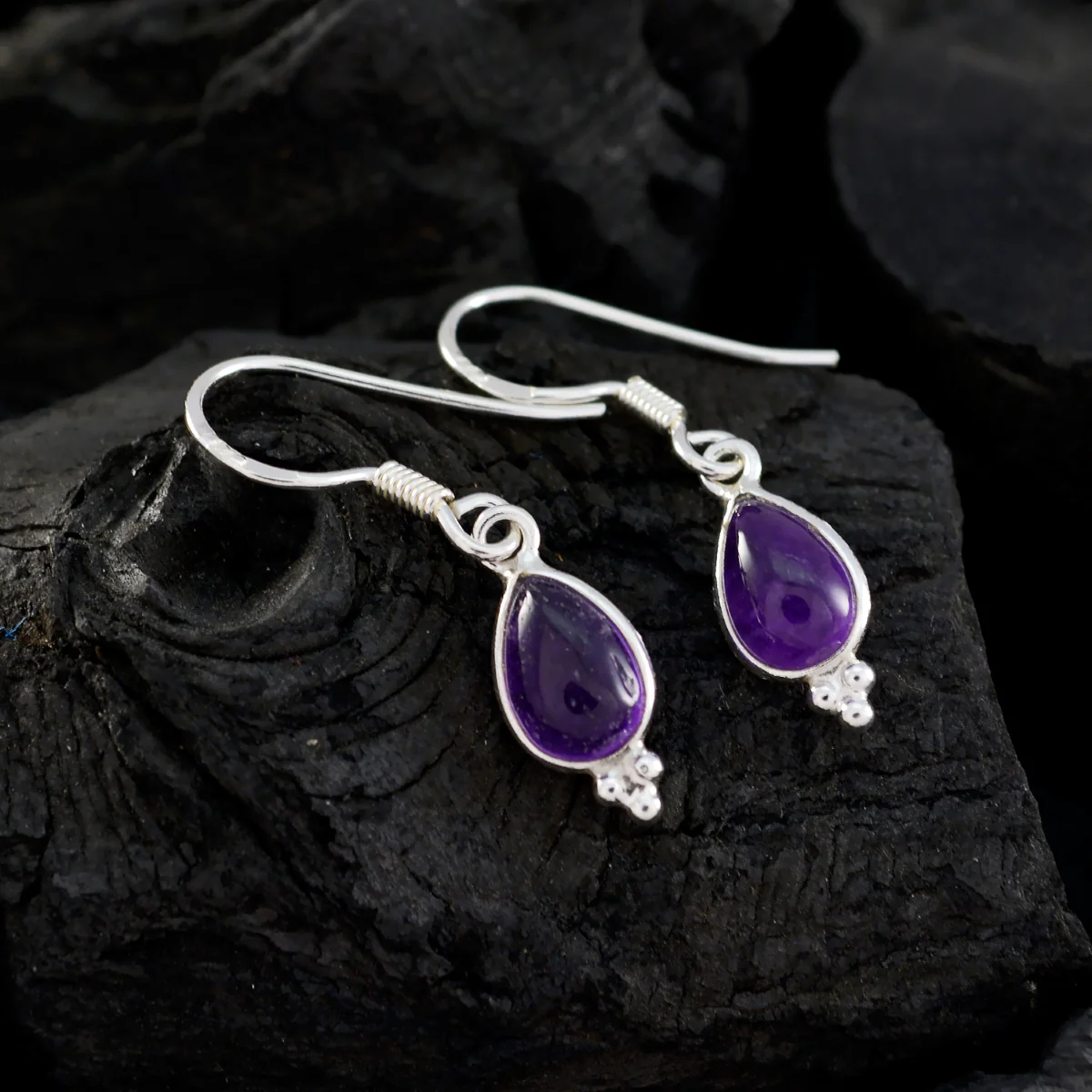 Amethyst Moroccan Gabriela multiple Dangle Purple Sterling Silver Earring - Image 4