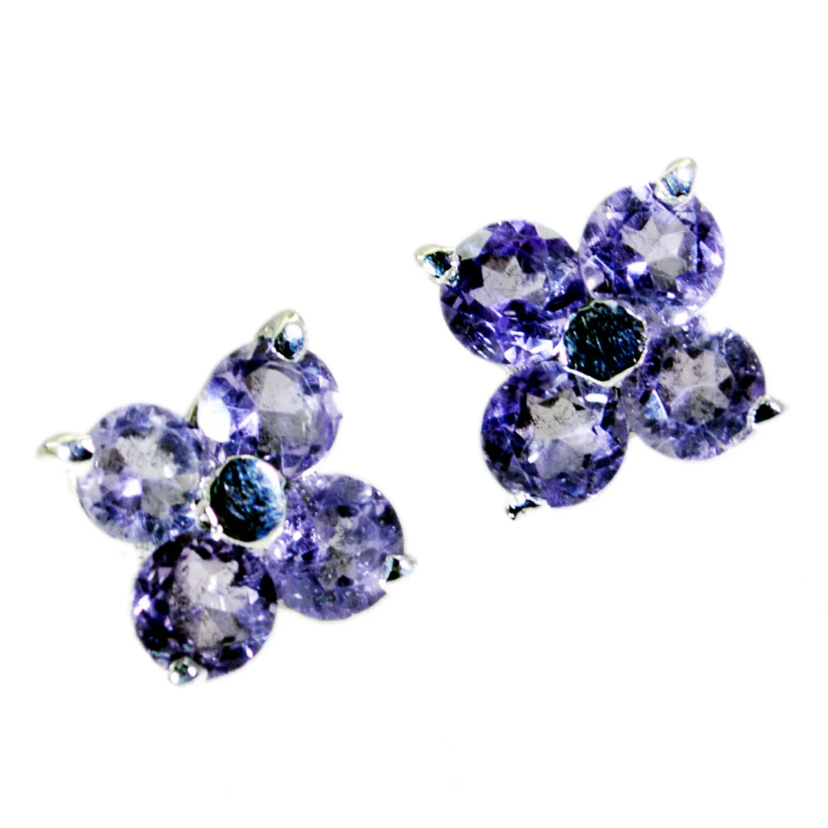 Amethyst Moroccan Isabella multiple Stud Purple 92.5 Silver Earring - Image 2