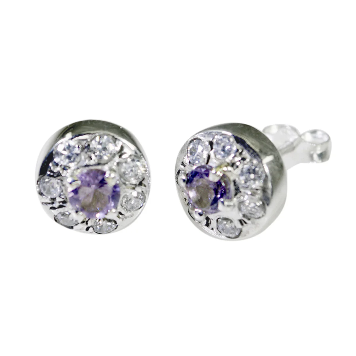 Amethyst Moroccan Julia multiple Stud Purple Sterling Silver Earring