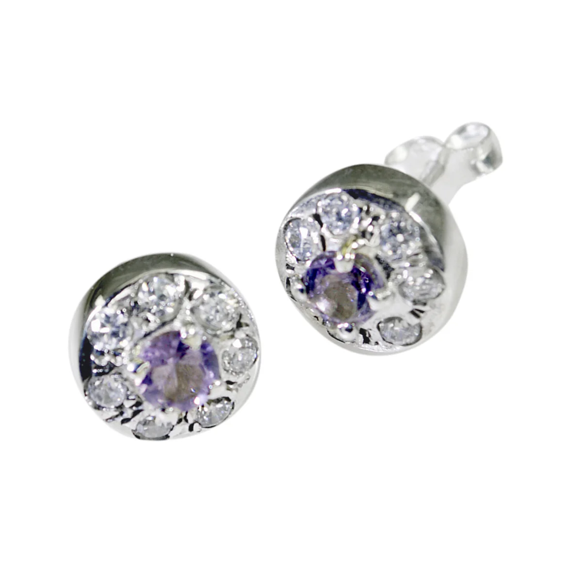 Amethyst Moroccan Julia multiple Stud Purple Sterling Silver Earring - Image 2