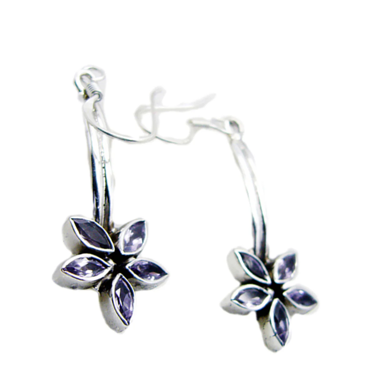 Amethyst Moroccan Teresa multiple Dangle Purple 92.5 Silver Earring