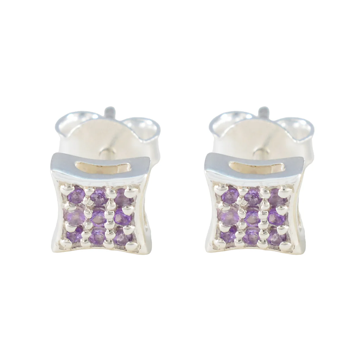 Amethyst Moroccan Valentina multiple Stud Purple 92.5 Silver Earring