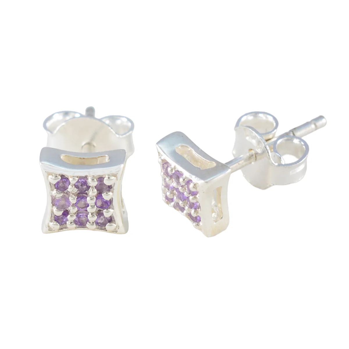 Amethyst Moroccan Valentina multiple Stud Purple 92.5 Silver Earring - Image 2