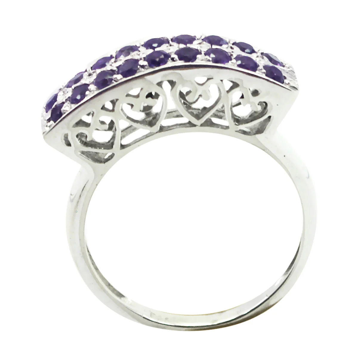 Amethyst multiple Japanese Silver Purple Gemstone Whisper-thin Fairytale Ring Jewellery - Image 2