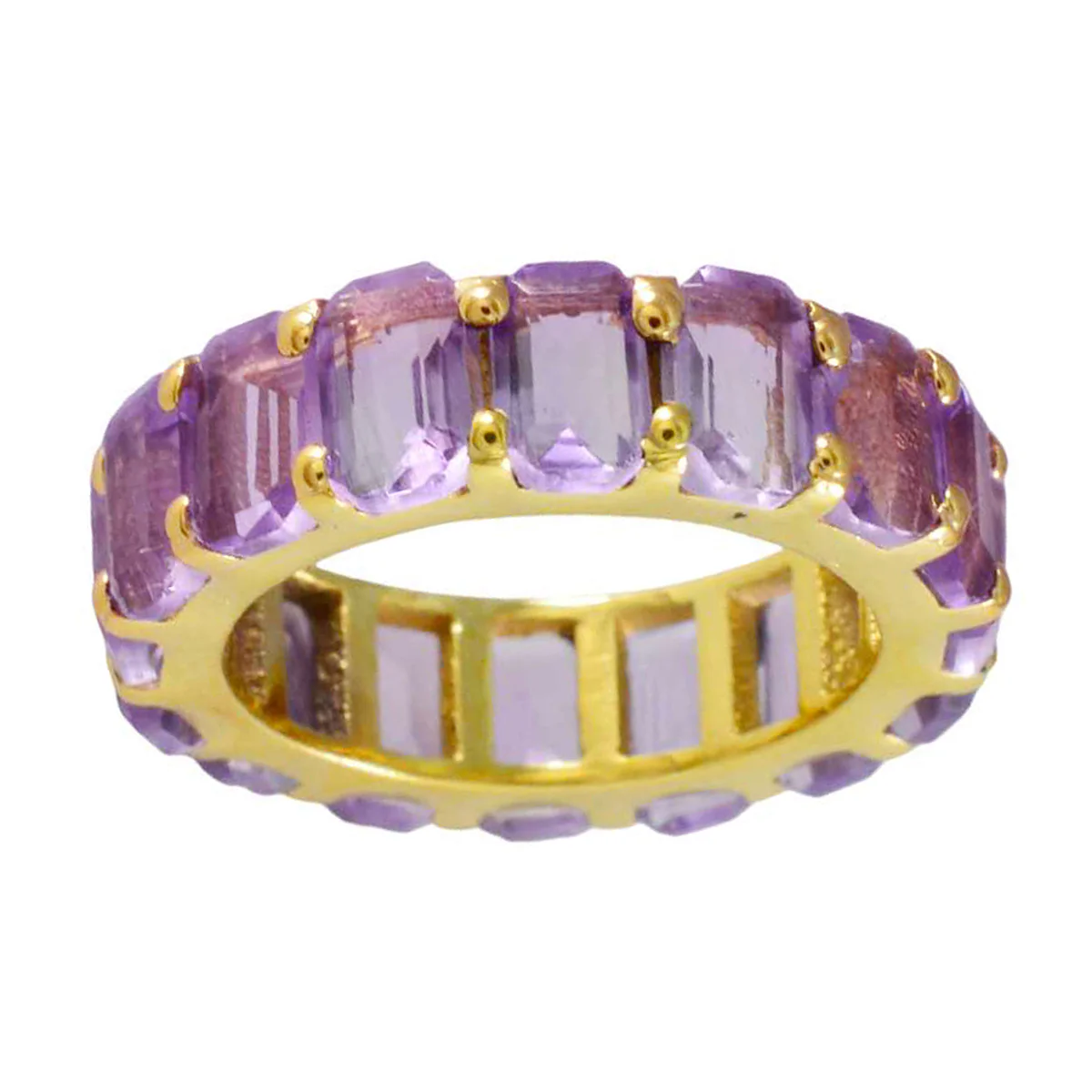 Amethyst multiple Latin American 92.5 Silver Purple Gemstones Slim Eternity Band Jewellery - Image 3