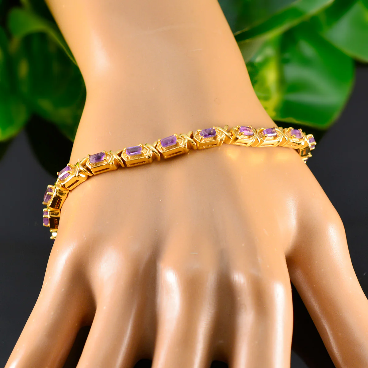 Amethyst New Year’s Eve Eye-catching Purple 925 Silver Tennis Bracelet - Image 4