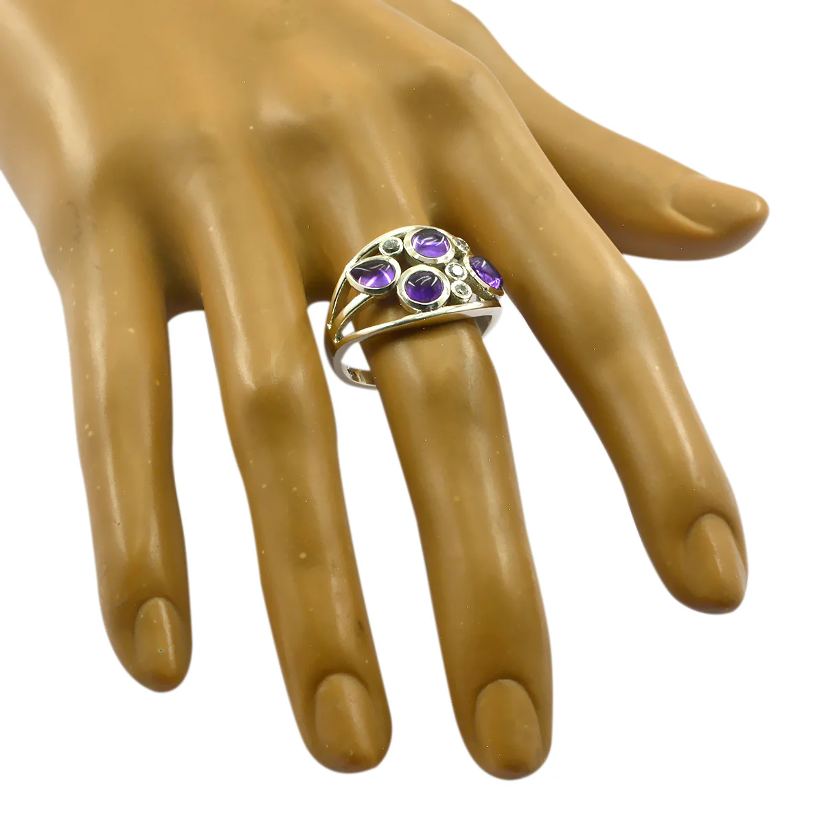 Amethyst quarter Russian 925 Sterling Silver Purple Gemstone Minimal Sophisticated Ring Jewelry - Image 2