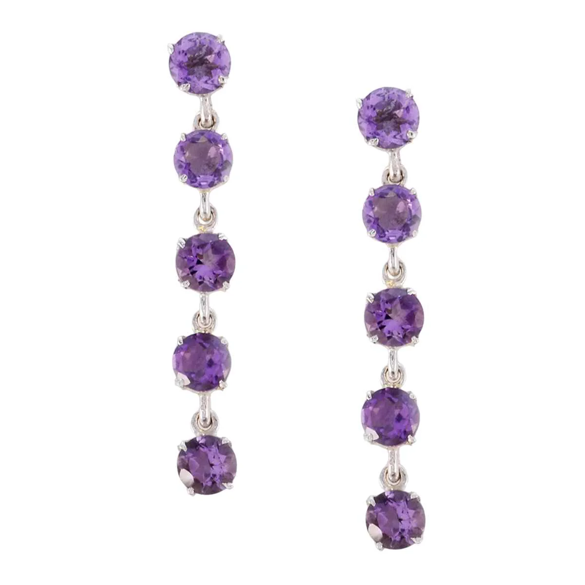 Amethyst Russian Alina multiple Stud Purple 925 Silver Earring