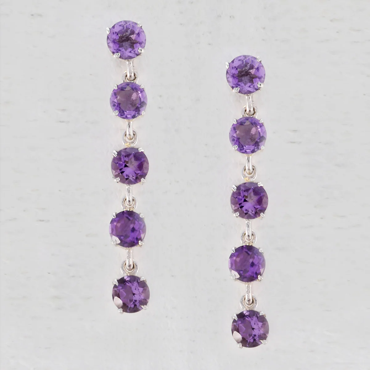 Amethyst Russian Alina multiple Stud Purple 925 Silver Earring - Image 2