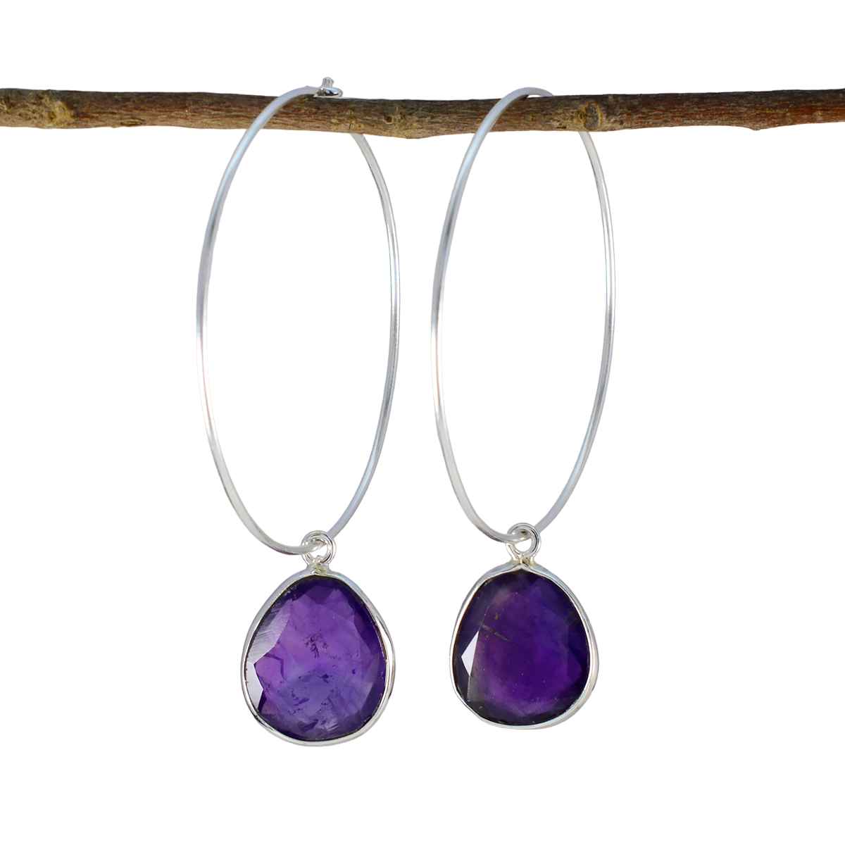 Amethyst Russian Eleanor multiple Dangle Purple 925 Silver Earring