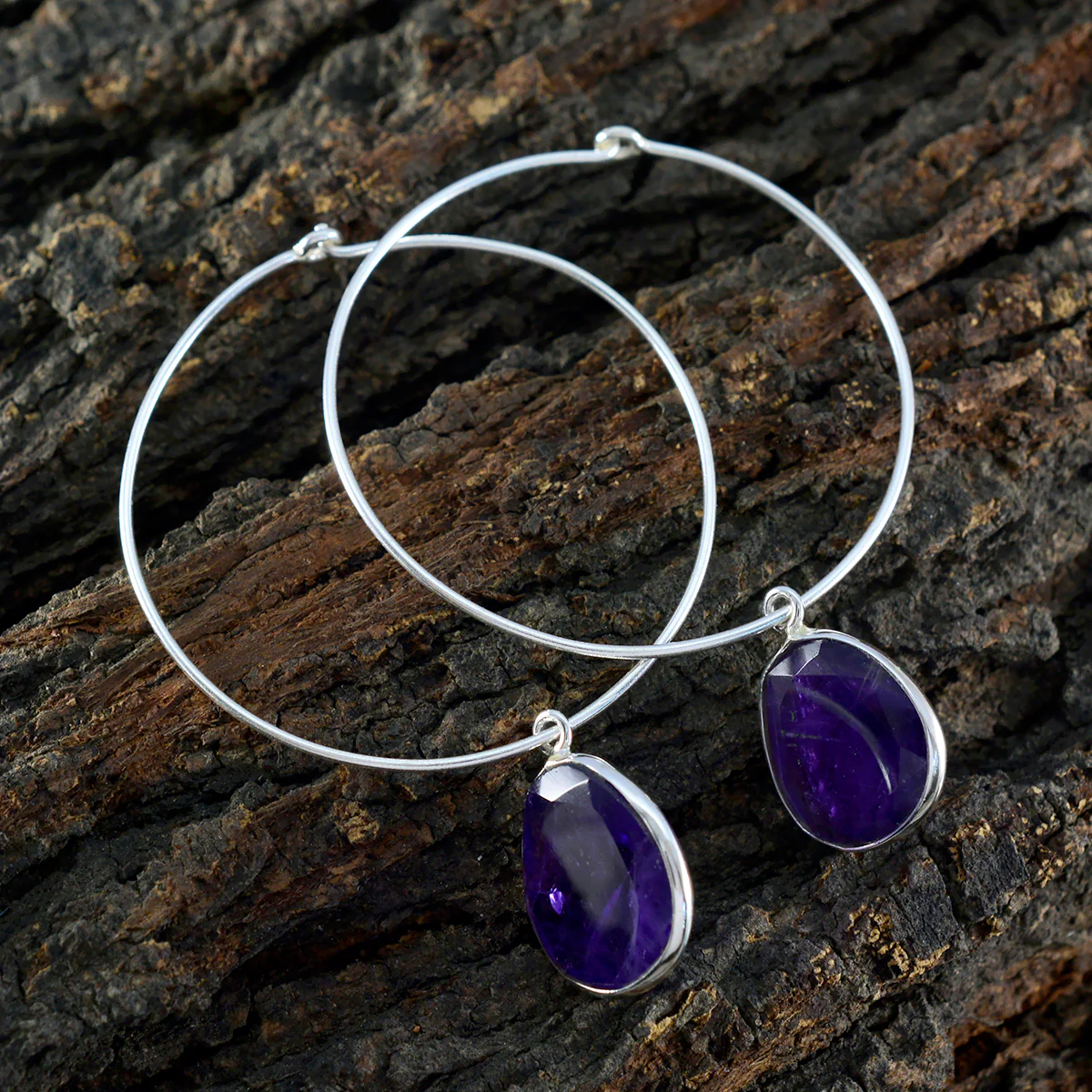 Amethyst Russian Eleanor multiple Dangle Purple 925 Silver Earring - Image 3