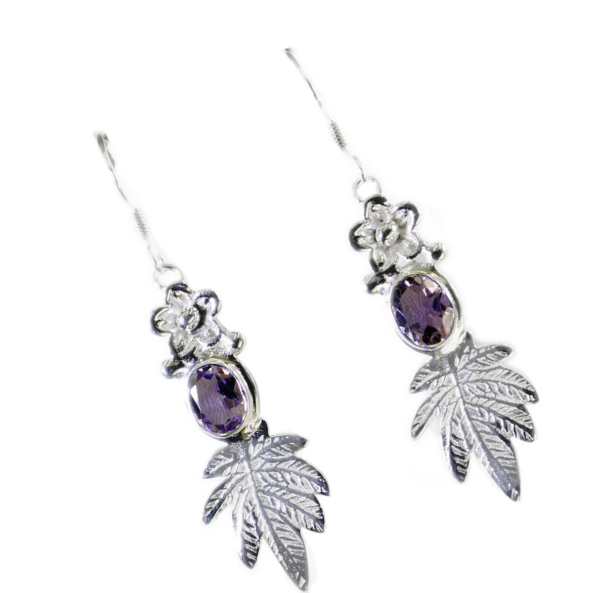 Amethyst Russian Paula multiple Stud Purple Silver Earring - Image 2