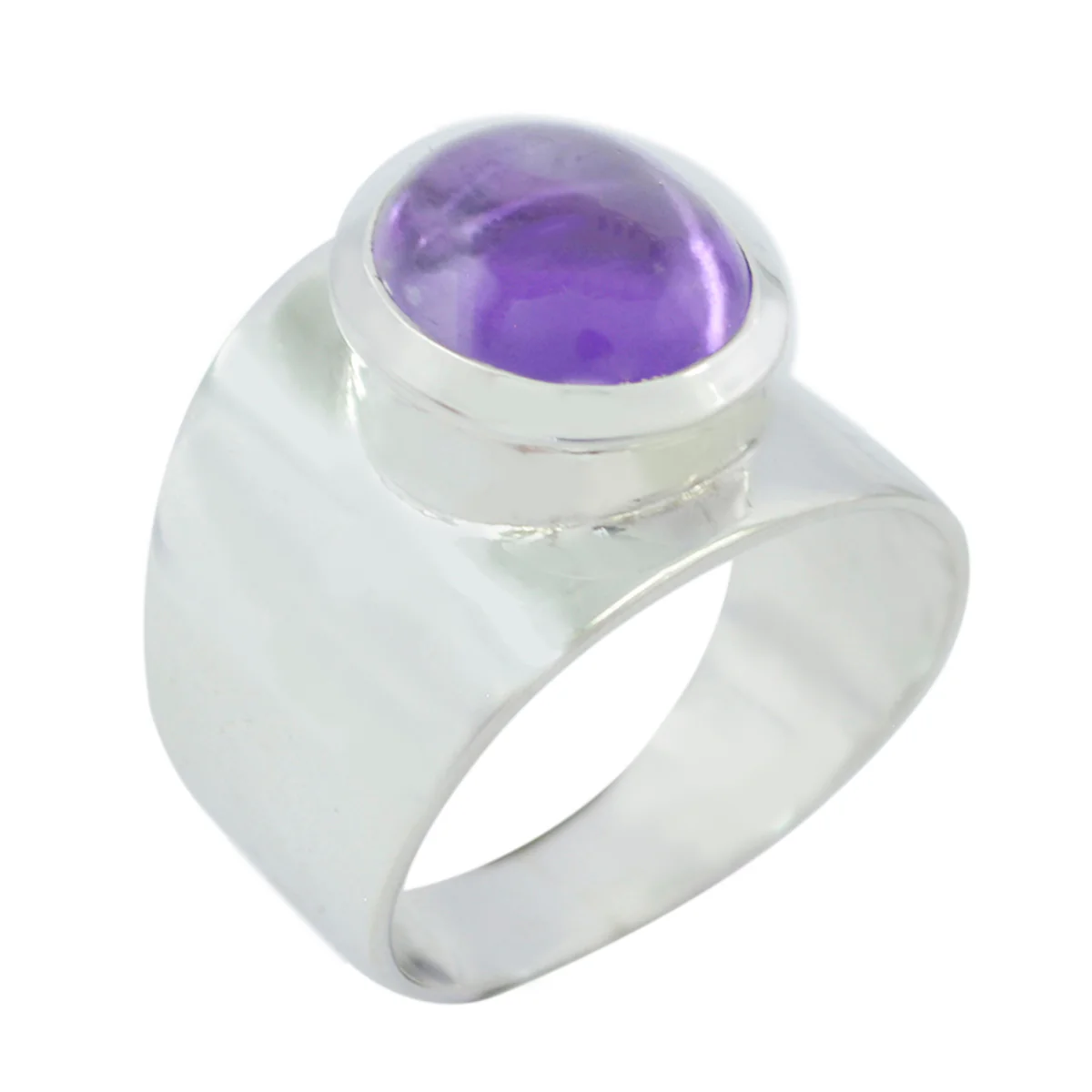 Amethyst Solitaire African 925 Silver Purple Gems Eye-catching Armor Ring Jewellery