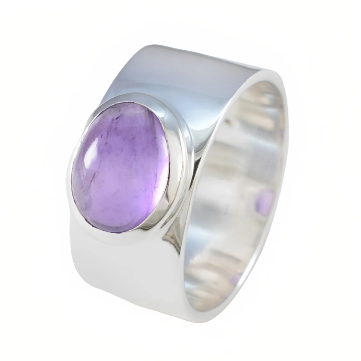 Amethyst Solitaire African 925 Silver Purple Gems Versatile Armor Band Jewelry - Image 2