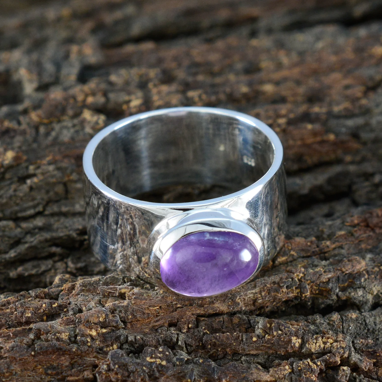 Amethyst Solitaire African 925 Silver Purple Gems Versatile Armor Band Jewelry - Image 3