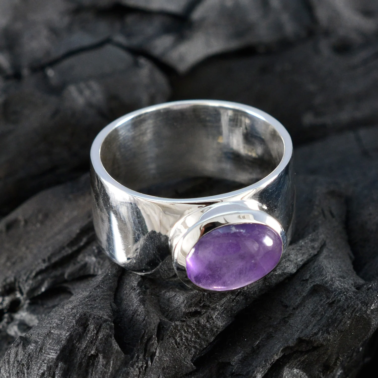 Amethyst Solitaire African 925 Silver Purple Gems Versatile Armor Band Jewelry - Image 4