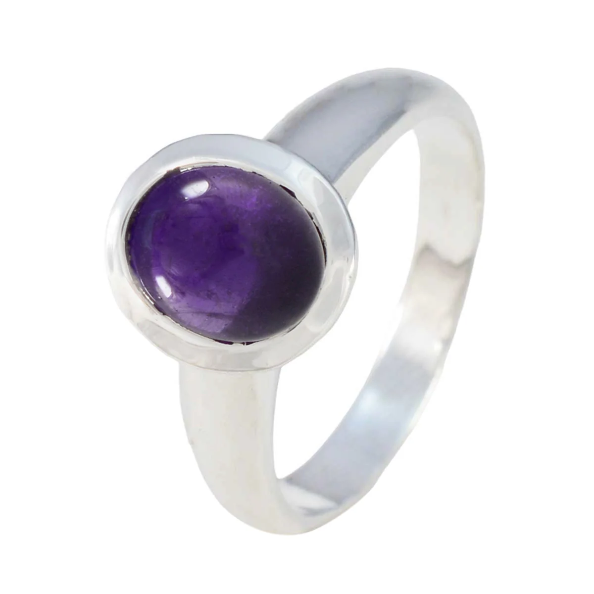 Amethyst Solitaire African 925 Silver Purple Gemstone Classic Graceful Ring Jewelry - Image 2