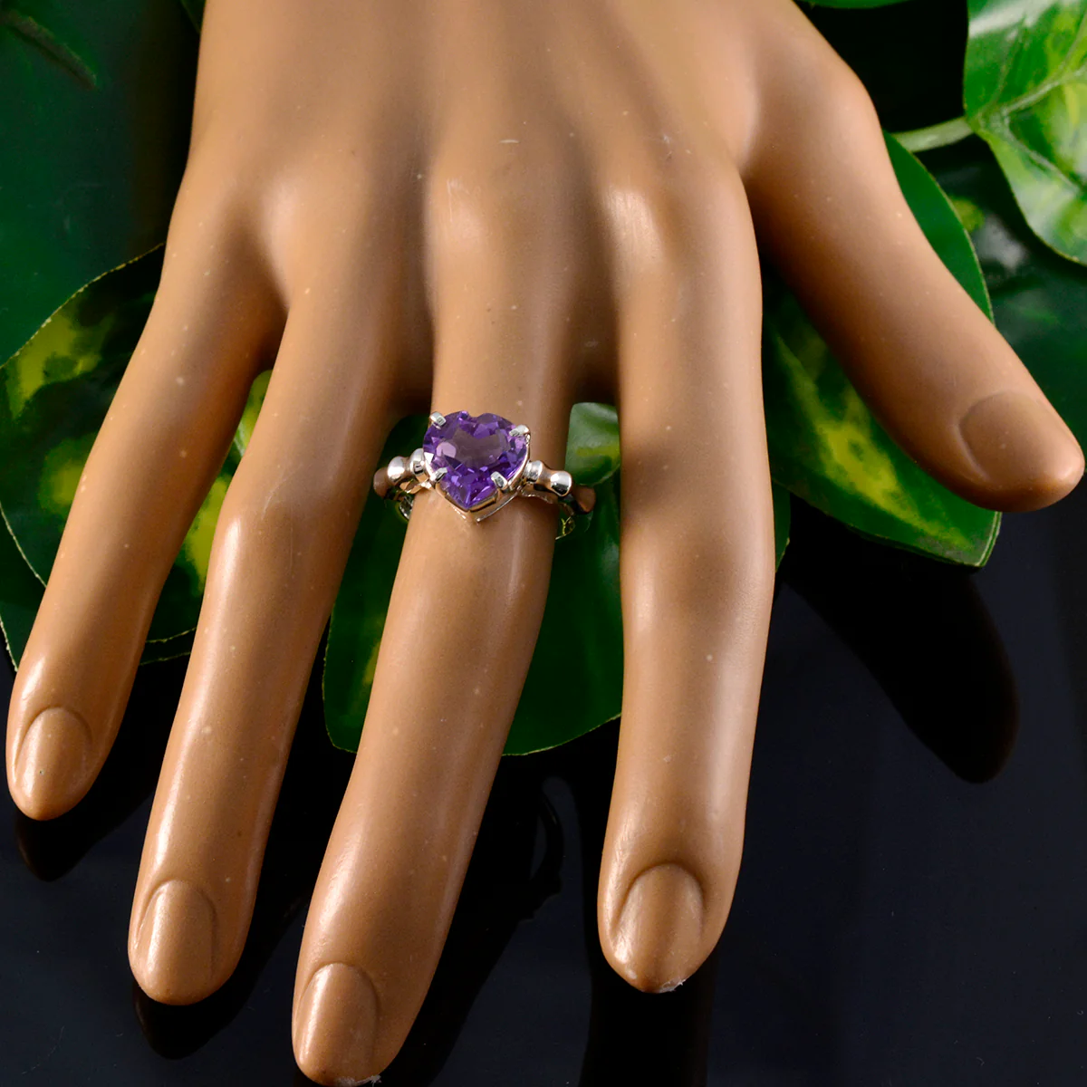 Amethyst Solitaire American 925 Silver Purple Gemstones Whisper-thin Promise Ring Jewellery - Image 6