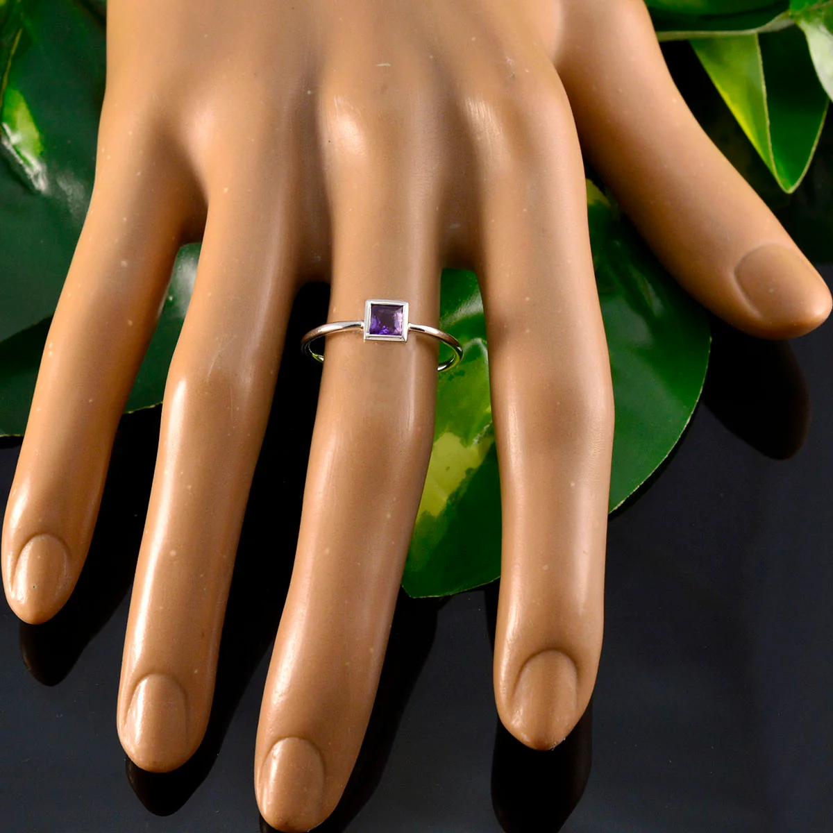 Amethyst Solitaire American 925 Sterling Silver Purple Gemstones Elegant  Fairytale Ring Jewelry - Image 5
