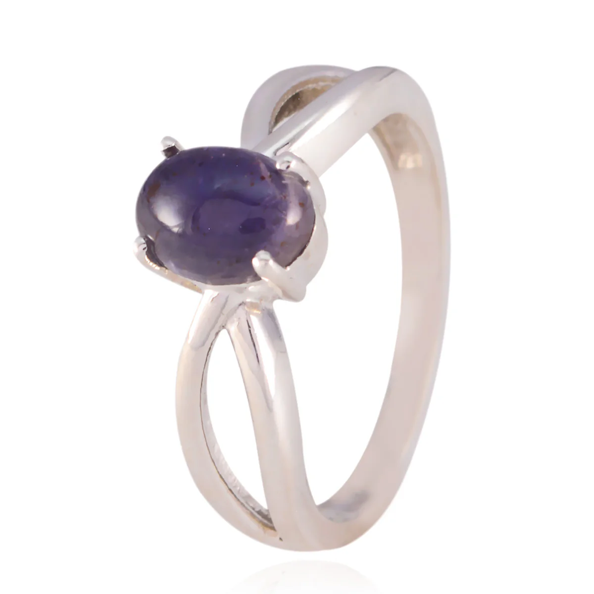 Amethyst Solitaire American Silver Purple Gemstone Delicate Feminine Ring Jewelry - Image 2