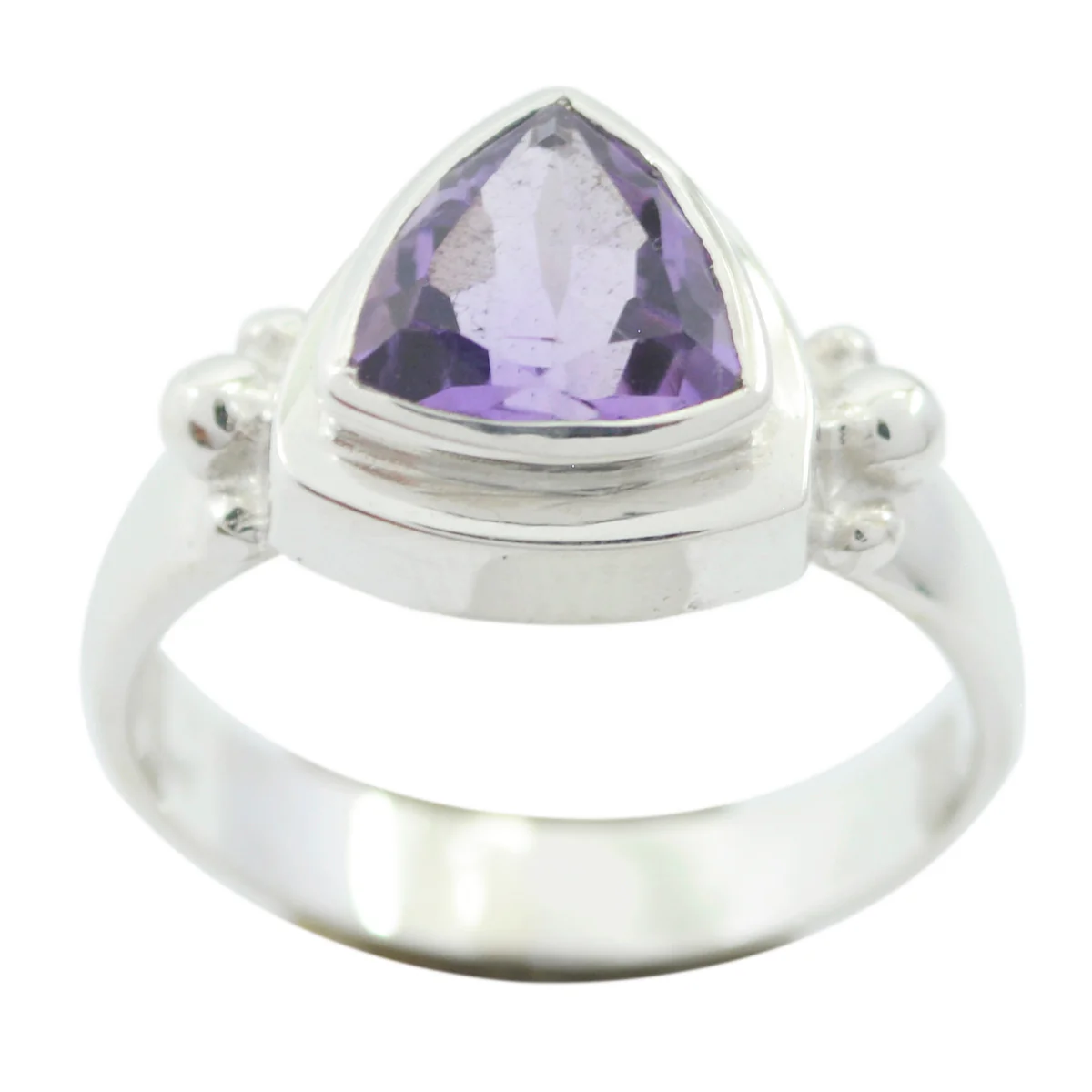 Amethyst Solitaire Australian Silver Purple Gemstones Slim Artisan Ring Jewelry - Image 2