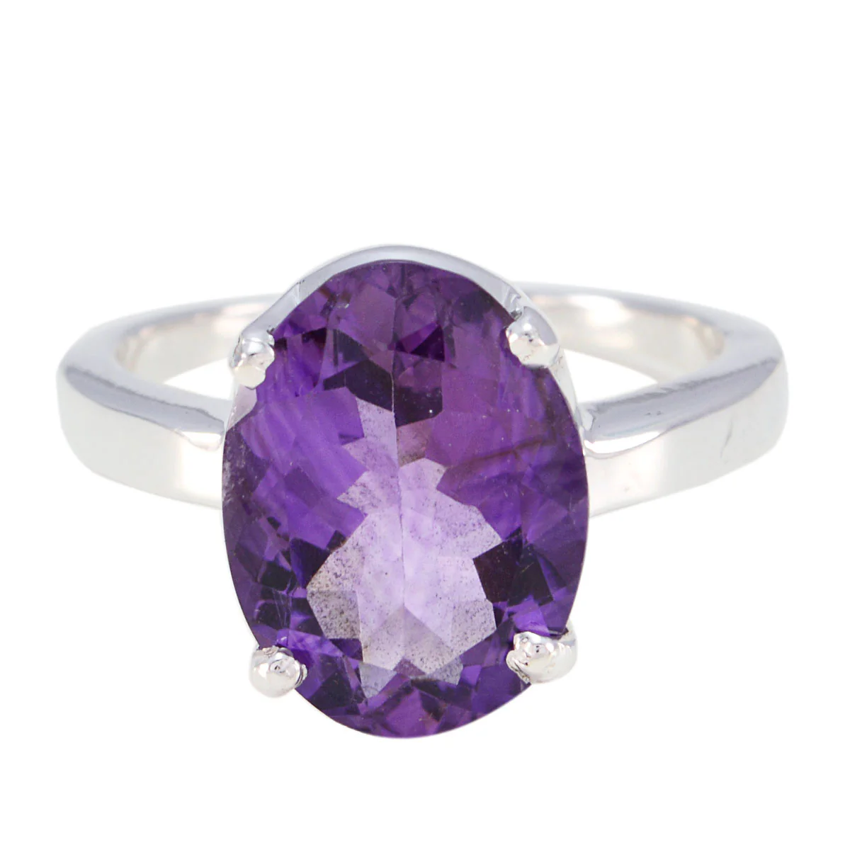Amethyst Solitaire Egyptian 925 Silver Purple Gemstone Eye-catching propsel Ring Jewelry - Image 2