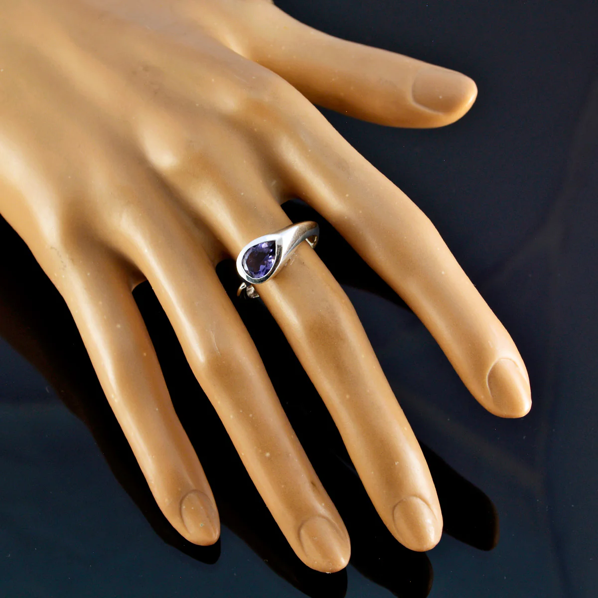 Amethyst Solitaire Egyptian Sterling Silver Purple Gems Featherlight Fairytale Ring Jewelry - Image 2
