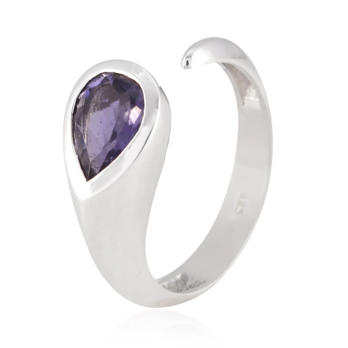 Amethyst Solitaire Egyptian Sterling Silver Purple Gems Featherlight Fairytale Ring Jewelry - Image 3
