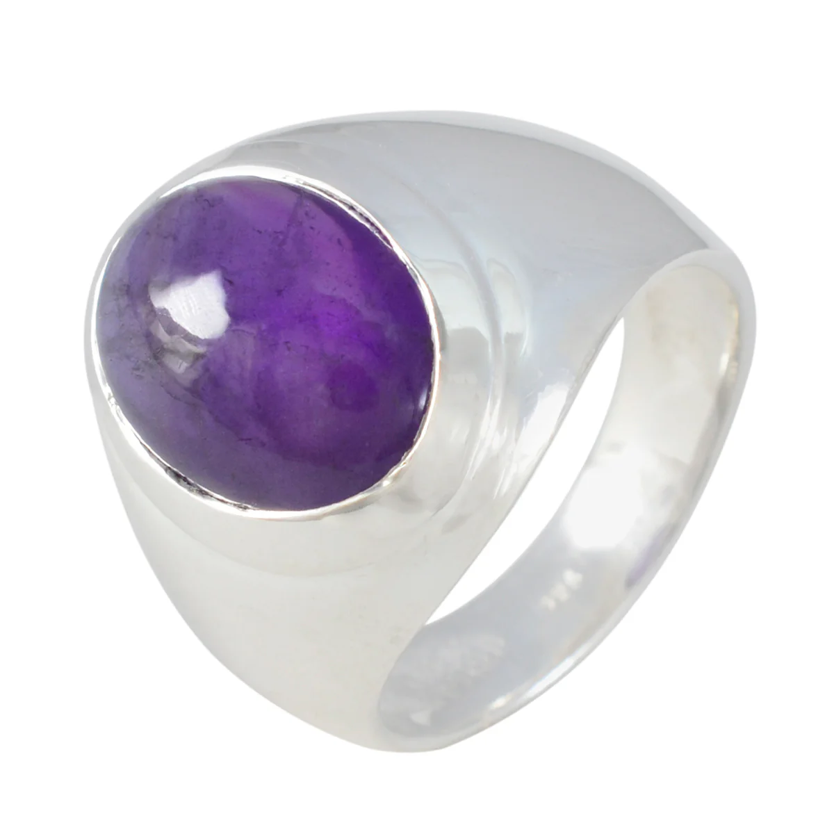 Amethyst Solitaire Indian 925 Silver Purple Gems Essential Trendy Ring Jewelry - Image 2