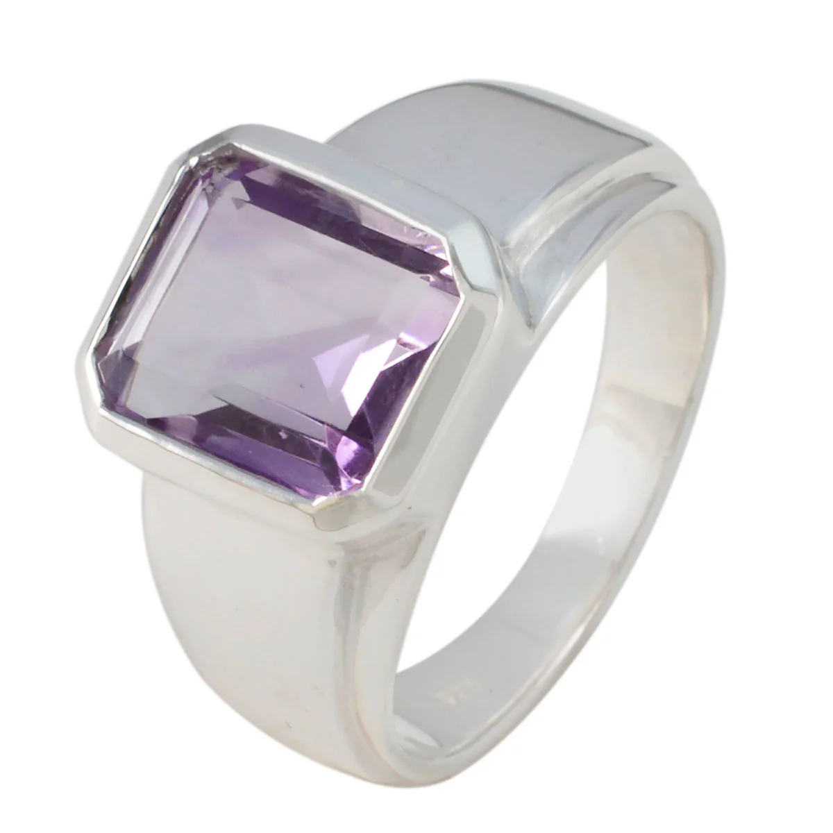 Amethyst Solitaire Indian Sterling Silver Purple Gems Essential Abstract Ring Jewellery - Image 2