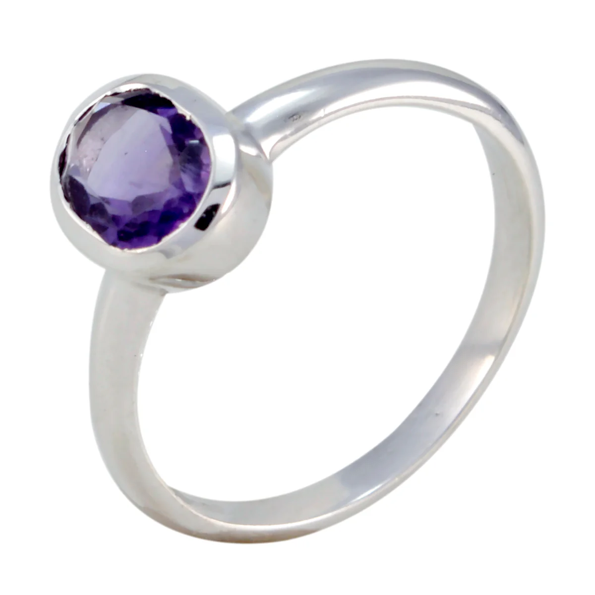 Amethyst Solitaire Japanese 925 Silver Purple Gems Delicate Fairytale Ring Jewelry - Image 3