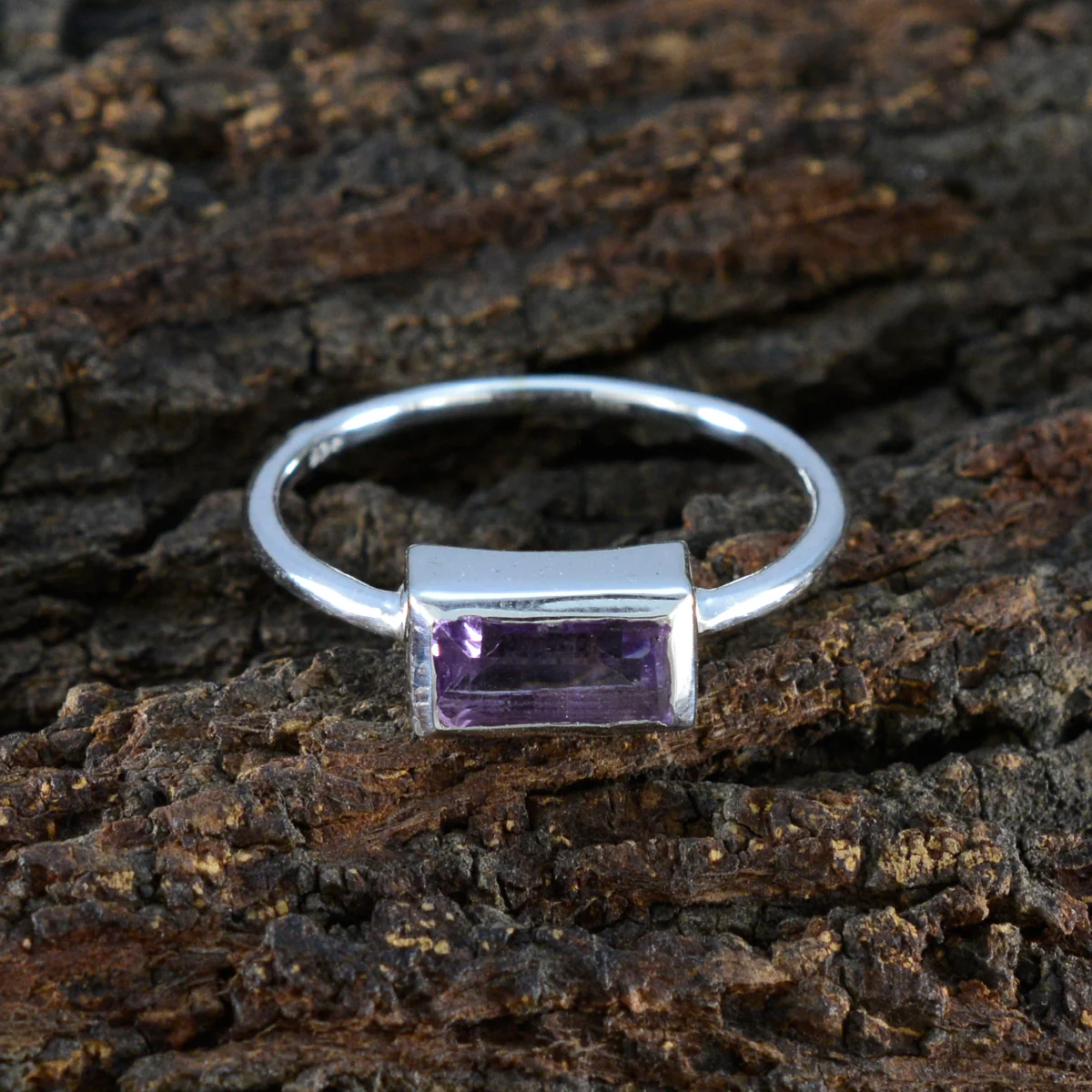 Amethyst Solitaire Japanese 925 Sterling Silver Purple Gemstone Delicate Glamorous Ring Jewellery - Image 3