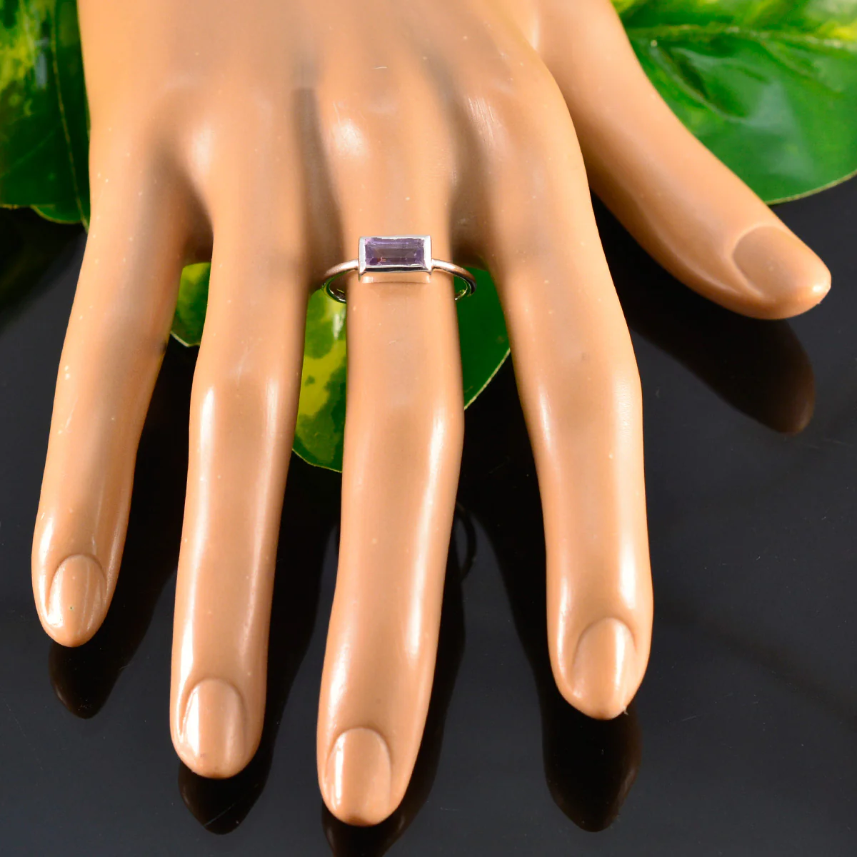Amethyst Solitaire Japanese 925 Sterling Silver Purple Gemstone Delicate Glamorous Ring Jewellery - Image 5