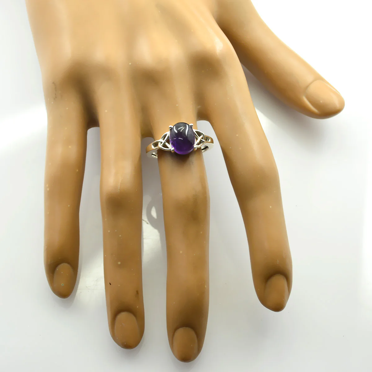 Amethyst Solitaire Japanese Sterling Silver Purple Gemstone Whisper-thin Contemporary Ring Jewelry - Image 2
