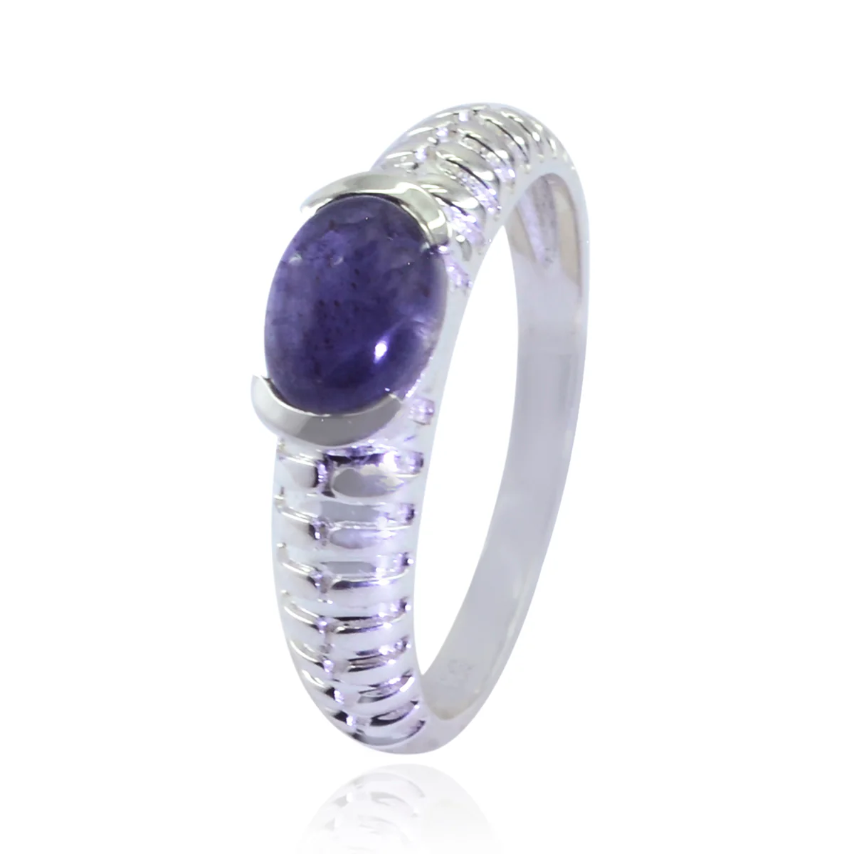 Amethyst Solitaire Korean 92.5 Silver Purple Gemstones Whisper-thin Trendy Ring Jewellery - Image 3