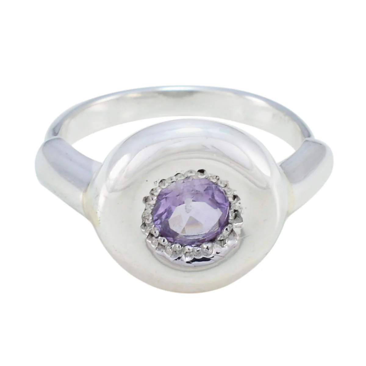 Amethyst Solitaire Korean Silver Purple Gemstones Whisper-thin Luxurious Ring Jewelry