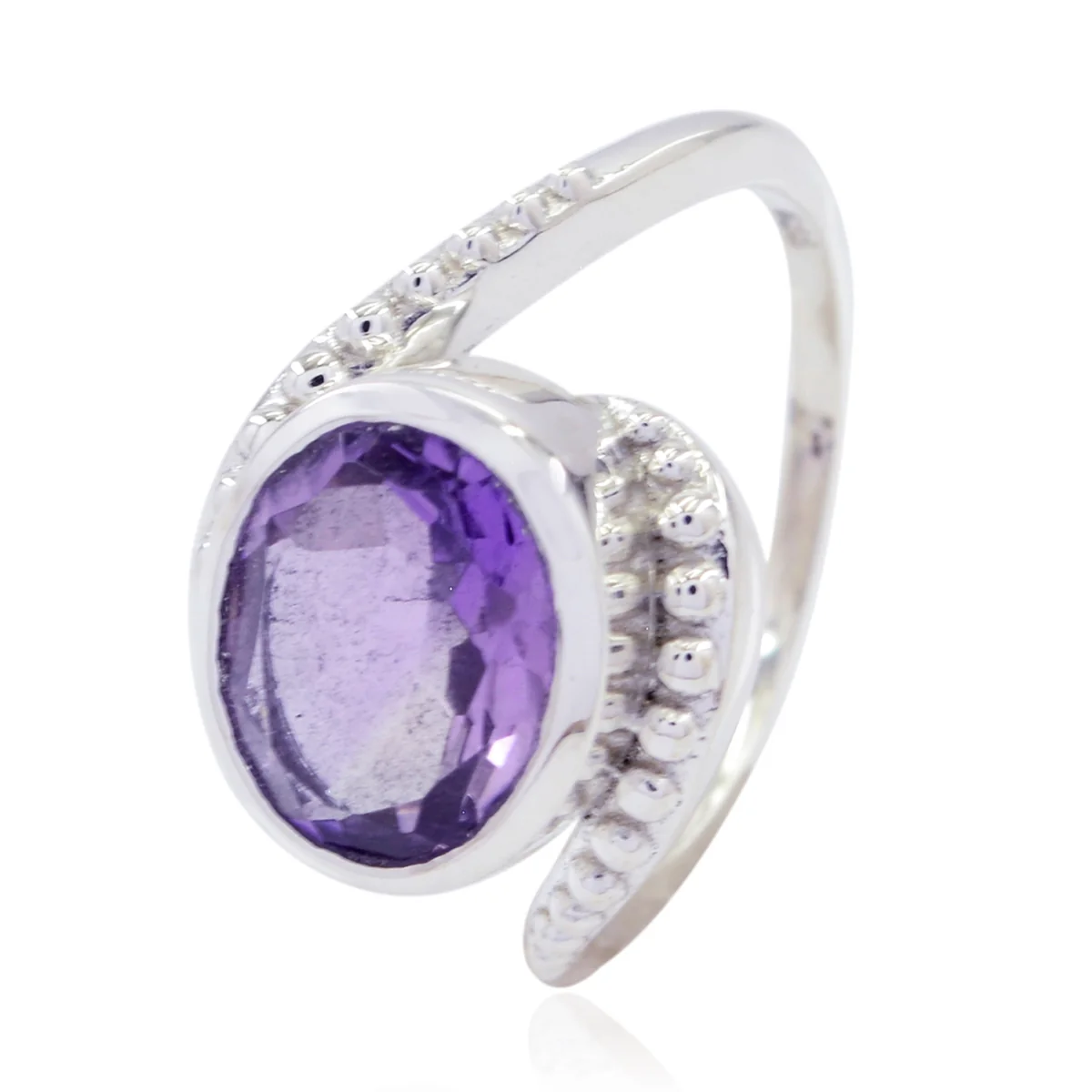 Amethyst Solitaire Moroccan 92.5 Silver Purple Gemstone Classic Feminine Ring Jewellery - Image 2