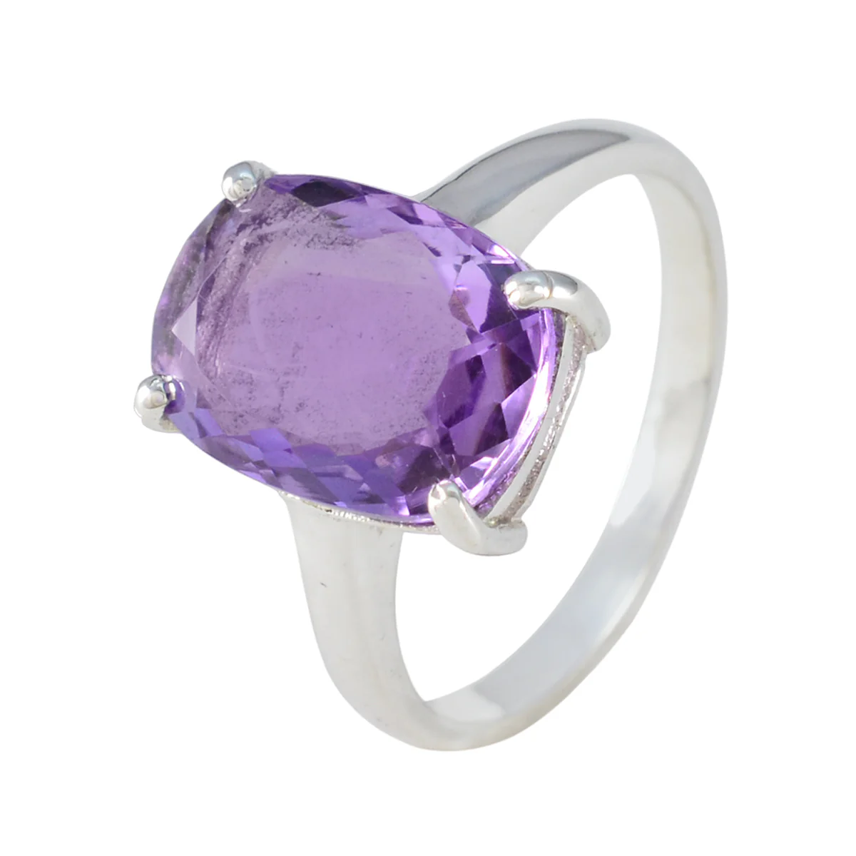 Amethyst Solitaire Moroccan 92.5 Silver Purple Gemstones Minimal Love Ring Jewellery - Image 2