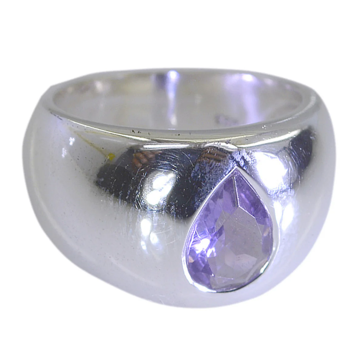 Amethyst Solitaire Russian 92.5 Silver Purple Gems Versatile Romantic Ring Jewelry - Image 2