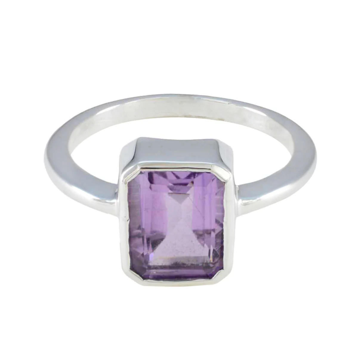 Amethyst Solitaire Turkish 92.5 Silver Purple Gemstones Whisper-thin Glamorous Ring Jewellery