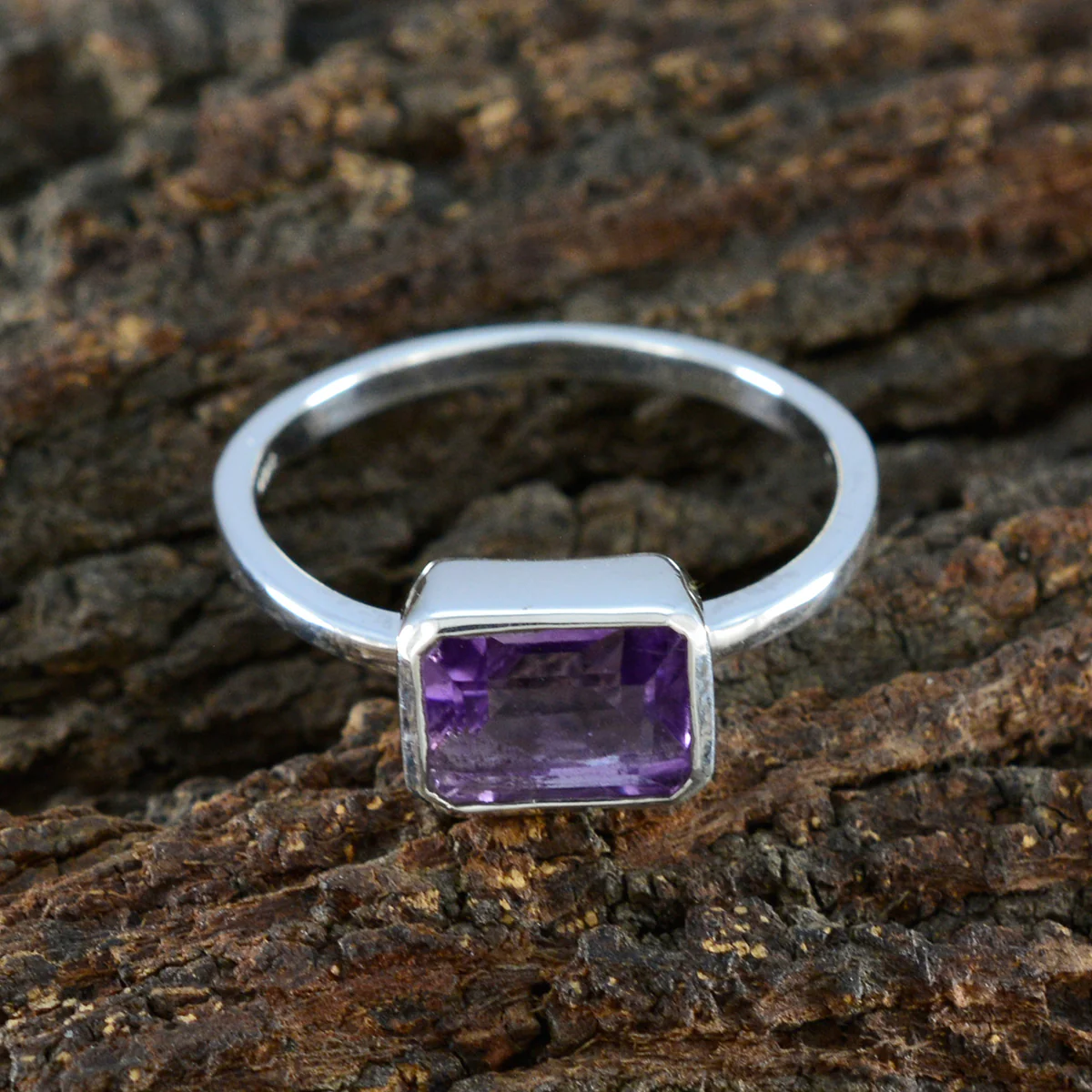 Amethyst Solitaire Turkish 925 Silver Purple Gems Dainty Fairytale Ring Jewelry - Image 3