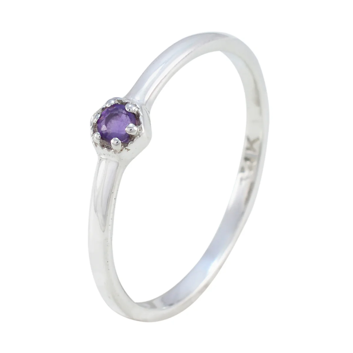 Amethyst Solitaire Turkish 925 Silver Purple Gemstone Elegant Glamorous Ring Jewelry - Image 2