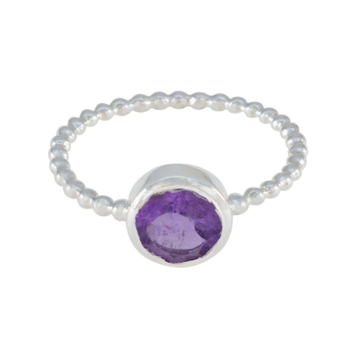 Amethyst Solitaire Turkish 925 Silver Purple Gemstones Delicate Twist Ring Jewelry